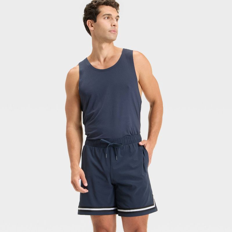 slide 3 of 3, Men's Basketball Shorts 7" - All In Motion™ Navy Blue M, 1 ct