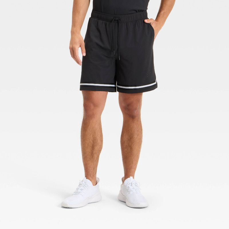 slide 1 of 3, Men's Basketball Shorts 7" - All In Motion™ Black L, 1 ct