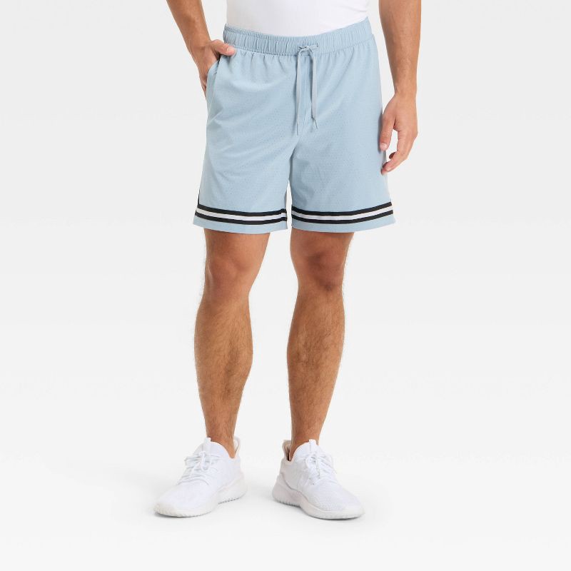 slide 1 of 3, Men's Basketball Shorts 7" - All In Motion™ Light Blue M, 1 ct