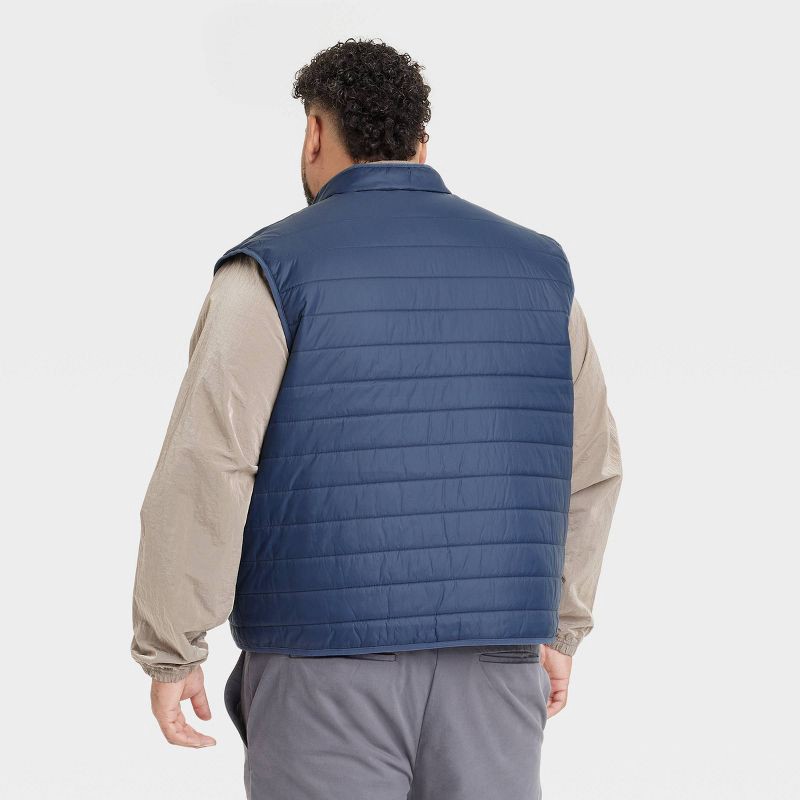 slide 2 of 3, Men's Comfort Wear Vest - Goodfellow & Co™ Navy Blue S: Lightweight Puffer, Full Lining, Hidden Pocket, 1 ct