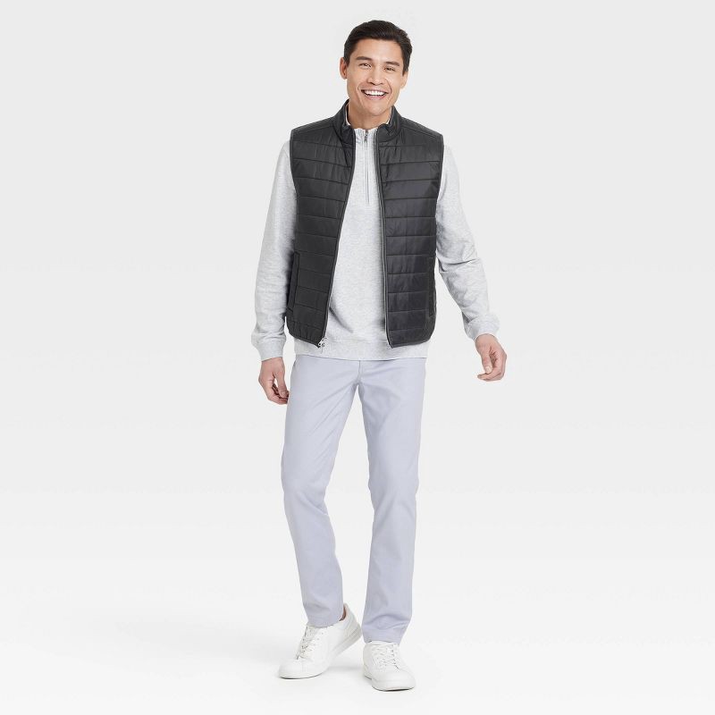 slide 3 of 3, Men's Comfort Wear Vest - Goodfellow & Co™ Black XL: Lightweight Puffer, Full Lining, Hidden Pocket, 1 ct
