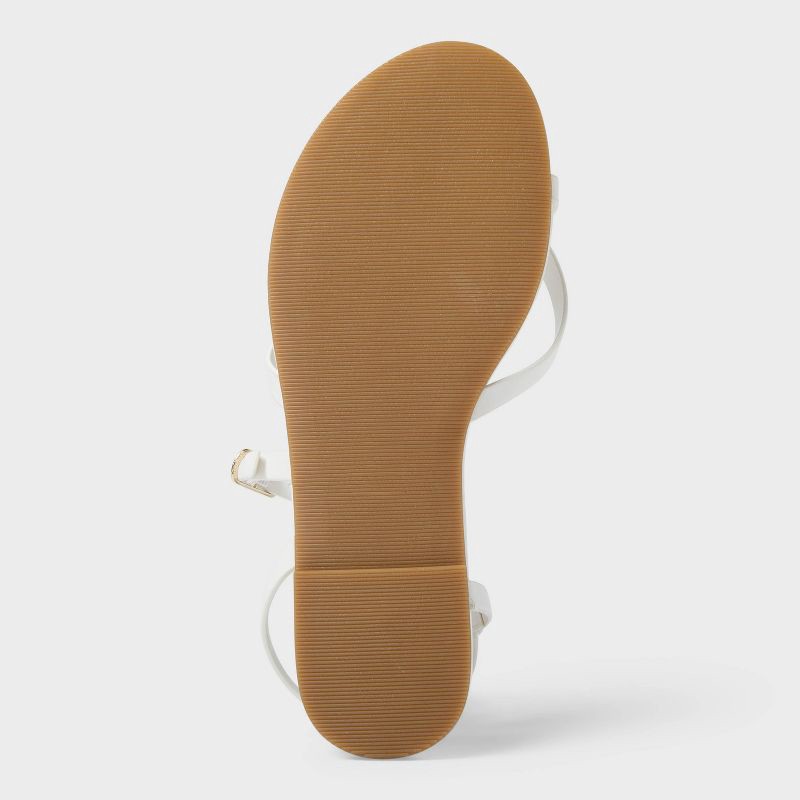 slide 4 of 4, Women's Alexandra Strappy Sandals - A New Day™ White 8.5: Open Toe, Adjustable Buckle, Memory Foam, 1 ct