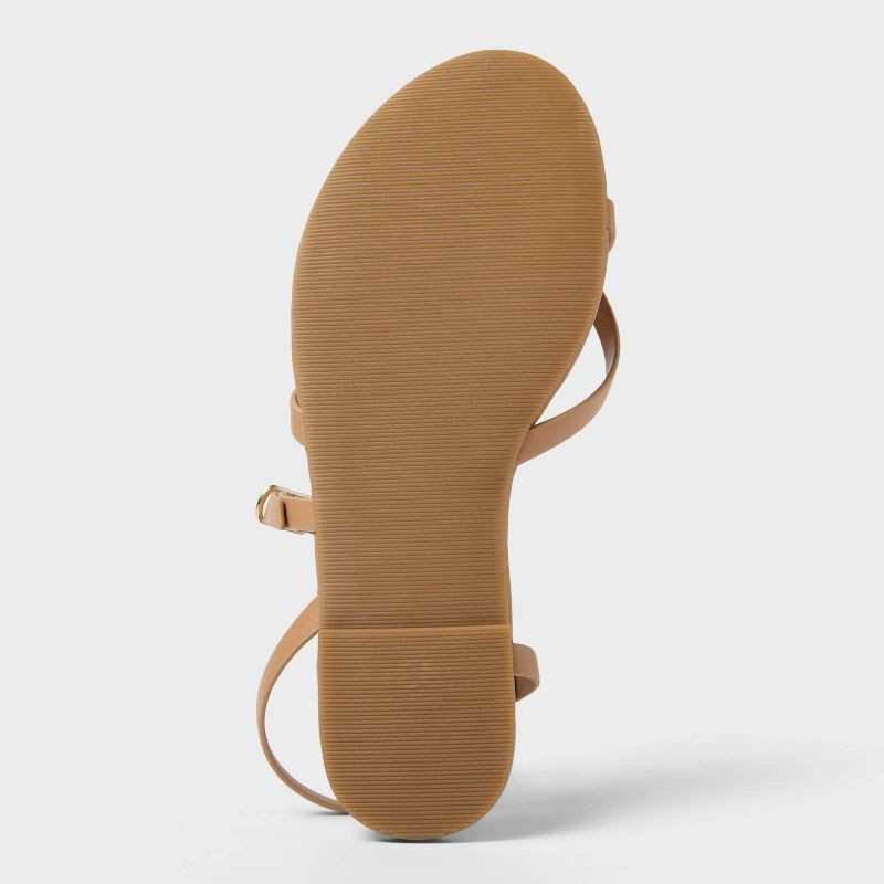 slide 4 of 4, Women's Alexandra Strappy Sandals - A New Day™ Tan 9.5: Pull-On, Memory Foam, Adjustable Buckle, 1 ct