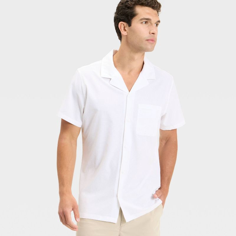 slide 3 of 3, Men's Resort Shirt - All In Motion™ White M, 1 ct