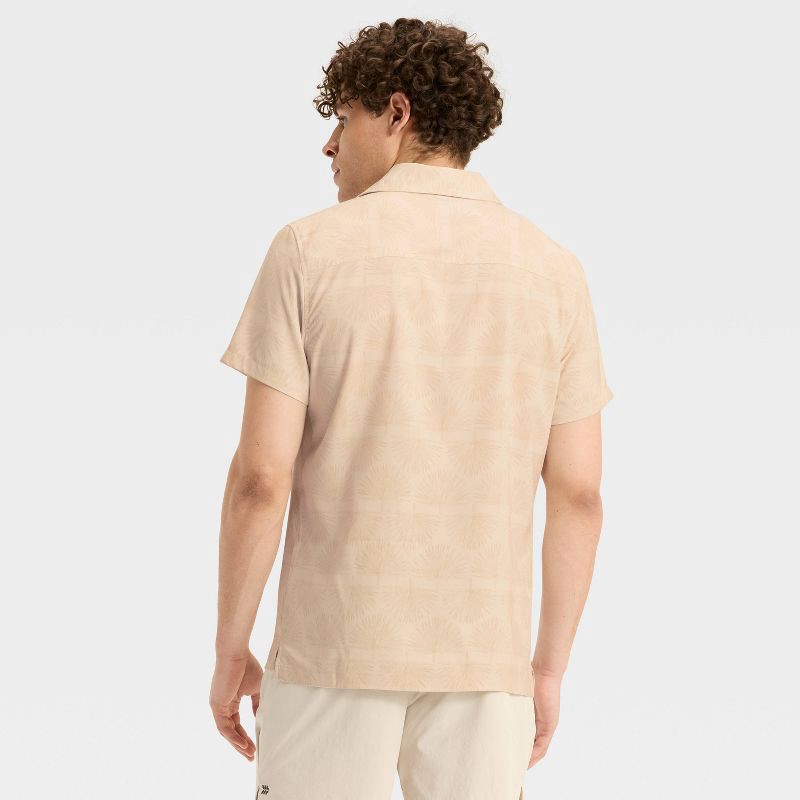 slide 2 of 3, Men's Printed Resort Shirt - All In Motion™ Tan S, 1 ct