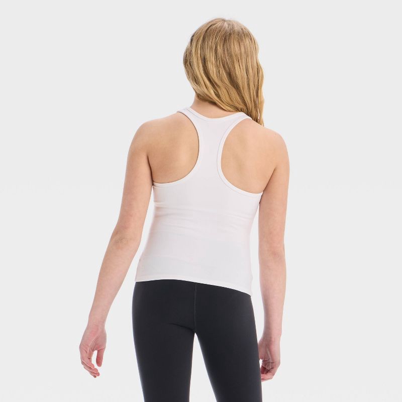 slide 2 of 3, Girls' Racerback Tank Top - All In Motion™ White XL, 1 ct