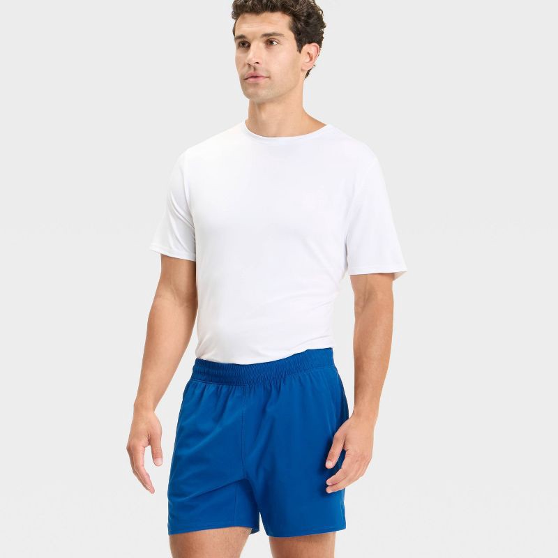 slide 3 of 3, Men's Active Light Run Unlined Shorts 5" - All In Motion™ Cobalt L, 1 ct