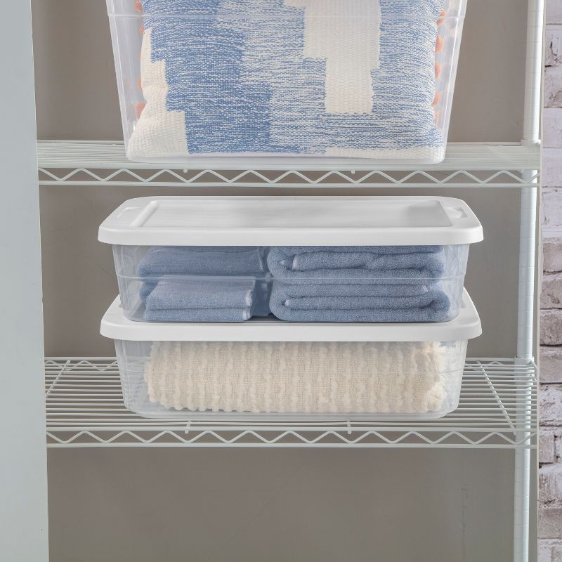 slide 5 of 11, 28qt Clear Under Bed Storage Box White - Brightroom™, 28 qt