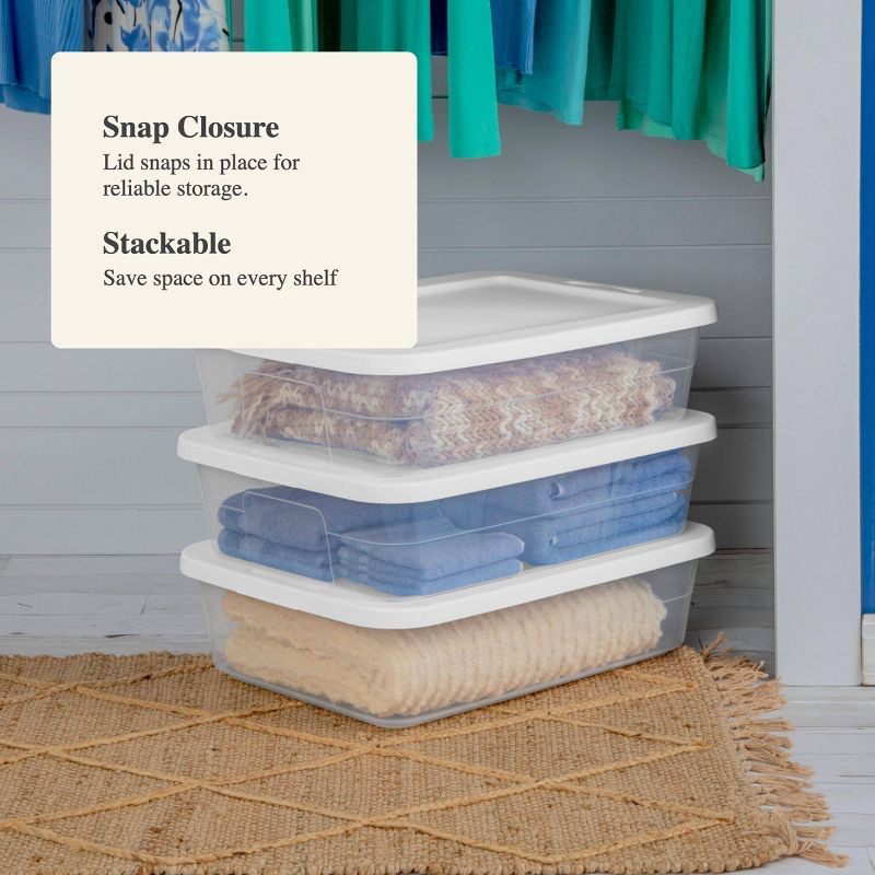 slide 4 of 11, 28qt Clear Under Bed Storage Box White - Brightroom™, 28 qt