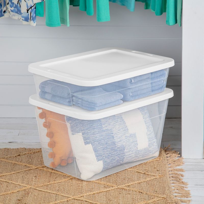 slide 6 of 11, 28qt Clear Under Bed Storage Box White - Brightroom™, 28 qt