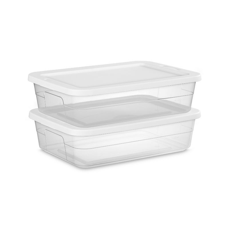 slide 10 of 11, 28qt Clear Under Bed Storage Box White - Brightroom™, 28 qt