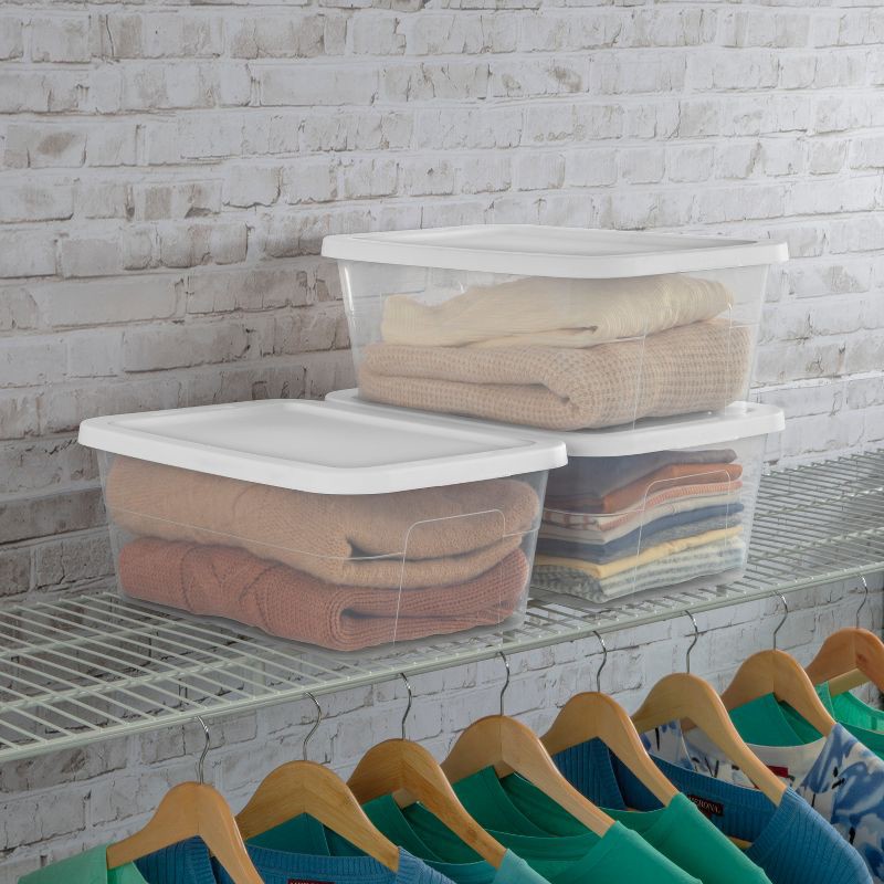 slide 3 of 11, 16qt Clear Storage Box with Lid White - Brightroom™, 16 qt