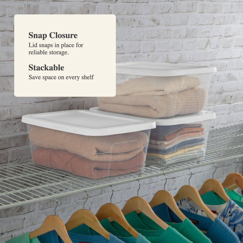 slide 4 of 11, 16qt Clear Storage Box with Lid White - Brightroom™, 16 qt