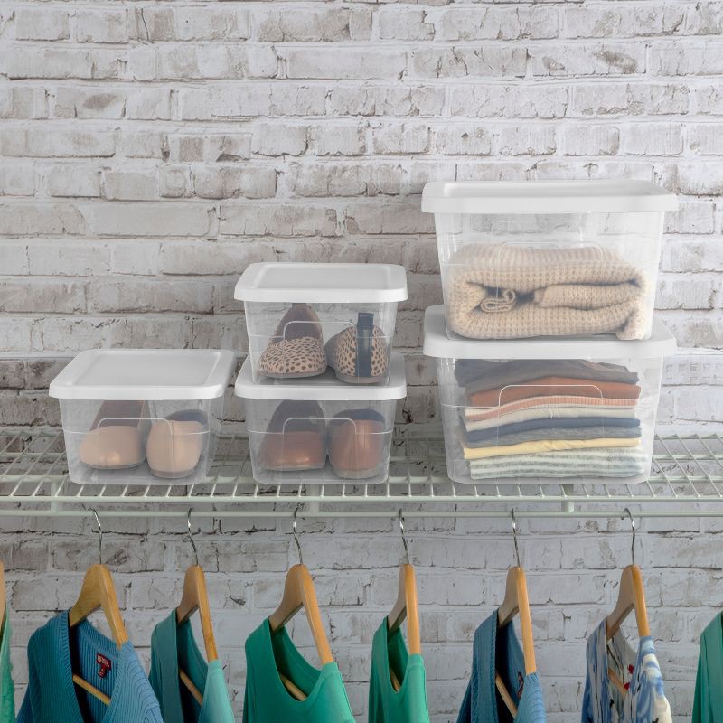 slide 5 of 11, 16qt Clear Storage Box with Lid White - Brightroom™, 16 qt