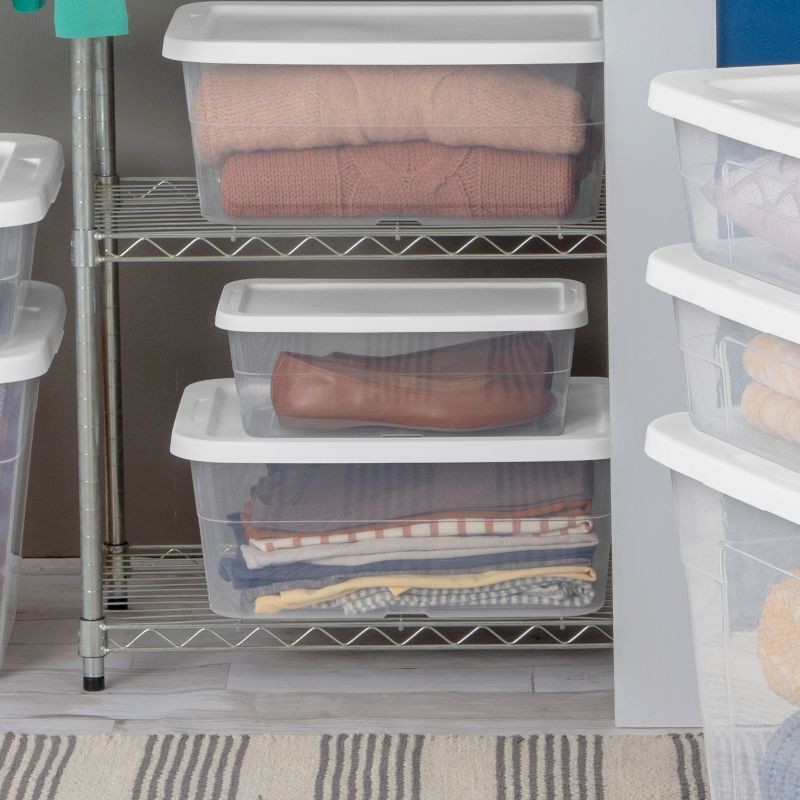 slide 6 of 11, 16qt Clear Storage Box with Lid White - Brightroom™, 16 qt