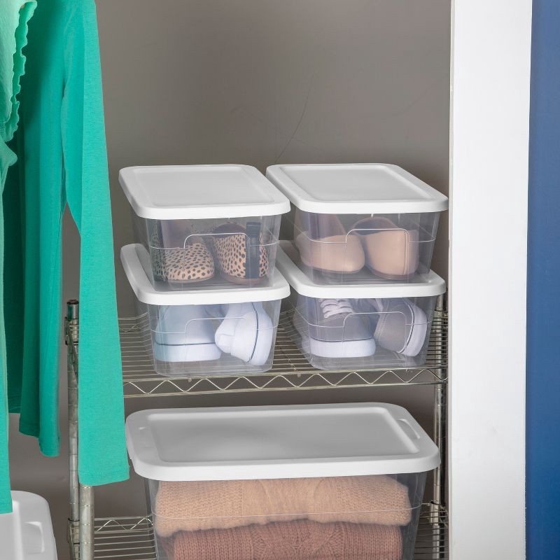 slide 8 of 11, 16qt Clear Storage Box with Lid White - Brightroom™, 16 qt