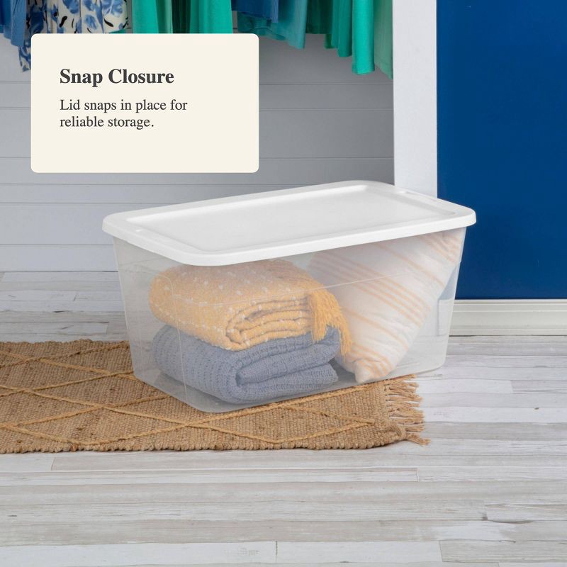 slide 4 of 11, 90qt Clear Storage Box White - Brightroom™, 90 qt