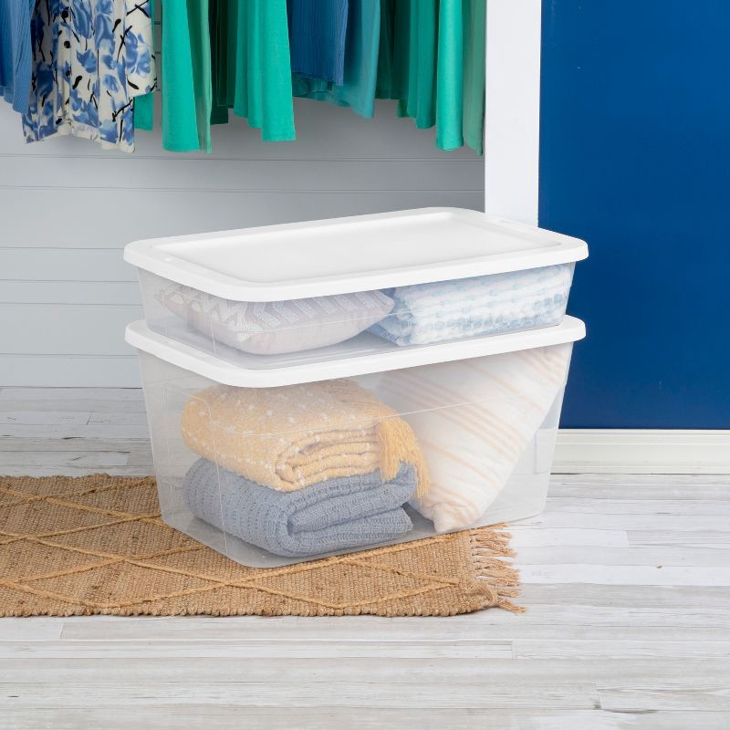slide 5 of 11, 90qt Clear Storage Box White - Brightroom™, 90 qt