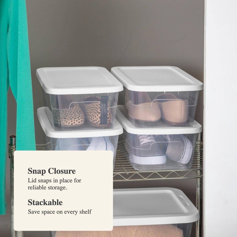 slide 4 of 10, 6qt Clear Storage Box White - Brightroom™, 6 qt