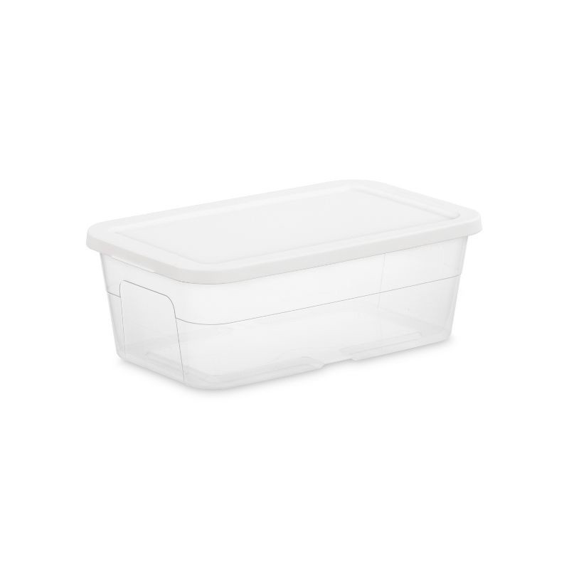 slide 1 of 10, 6qt Clear Storage Box White - Brightroom™, 6 qt