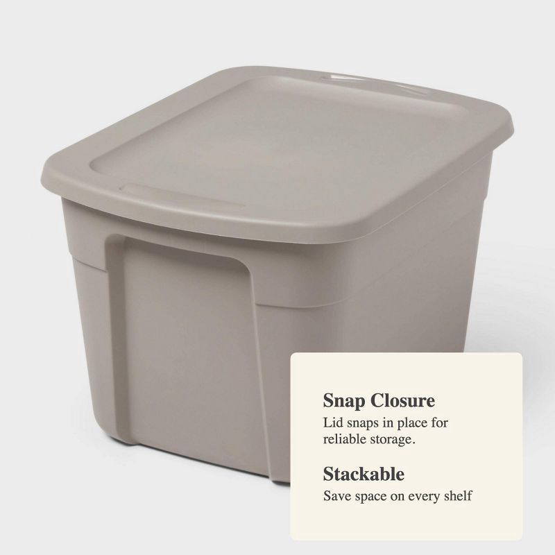 slide 4 of 4, 18gal Non-Latching Storage Tote Gray - Brightroom™, 18 gal