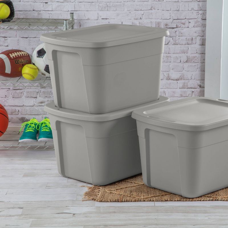 slide 7 of 9, 18gal Non-Latching Storage Tote Gray - Brightroom™, 18 gal