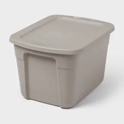 18gal Non-Latching Storage Tote Gray - Brightroom™