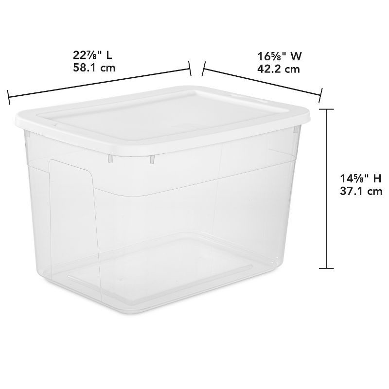 slide 2 of 8, 70qt Clear Storage Box with White Lid - Brightroom™, 70 qt