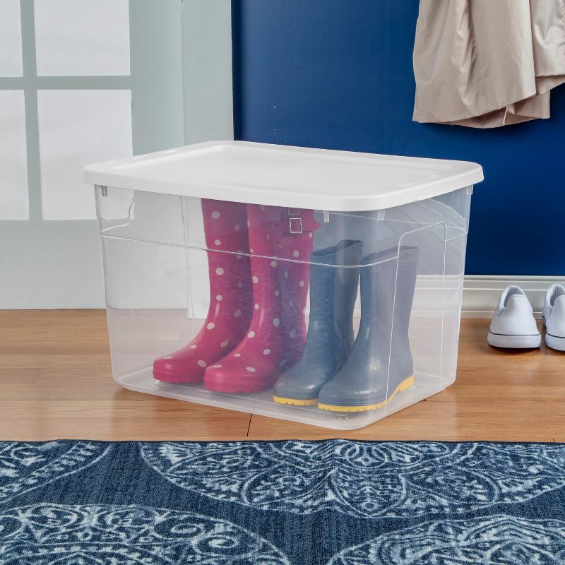 slide 5 of 8, 70qt Clear Storage Box with White Lid - Brightroom™, 70 qt