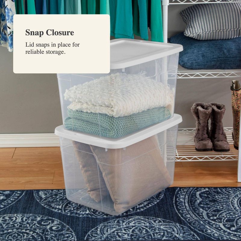 slide 4 of 8, 70qt Clear Storage Box with White Lid - Brightroom™, 70 qt
