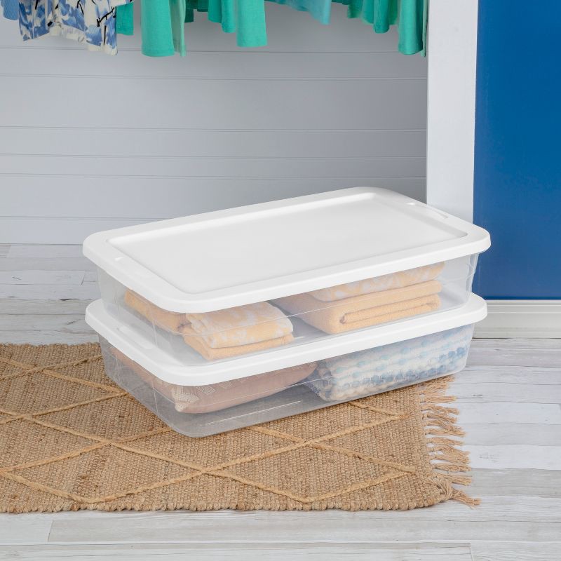 slide 3 of 11, 41qt Clear Under Bed Storage Box White - Brightroom™, 41 qt
