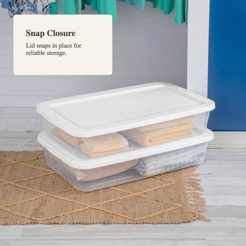 slide 4 of 11, 41qt Clear Under Bed Storage Box White - Brightroom™, 41 qt