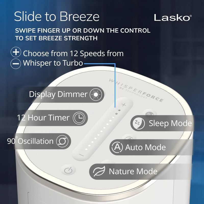 slide 6 of 14, Lasko 40" 12H Timer Remote Control Oscillating Tower Fan, 1 ct