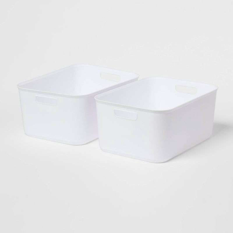 slide 1 of 3, 12.5L Brightroom Open Storage Tub White 2pk - Brightroom™, 12.5 liter, 2 ct
