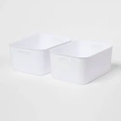 12.5L Brightroom Open Storage Tub White 2pk - Brightroom™