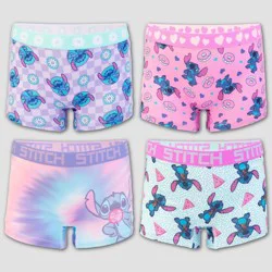 Girls' Stitch 4pk Athletic Shorts Underwear - 4: Disney Polyester Spandex Knit Boy Shorts
