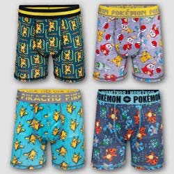 Boys' Pokemon 4pk Athletic Boxer Briefs - 6: Fictitious Character Knit Underwear