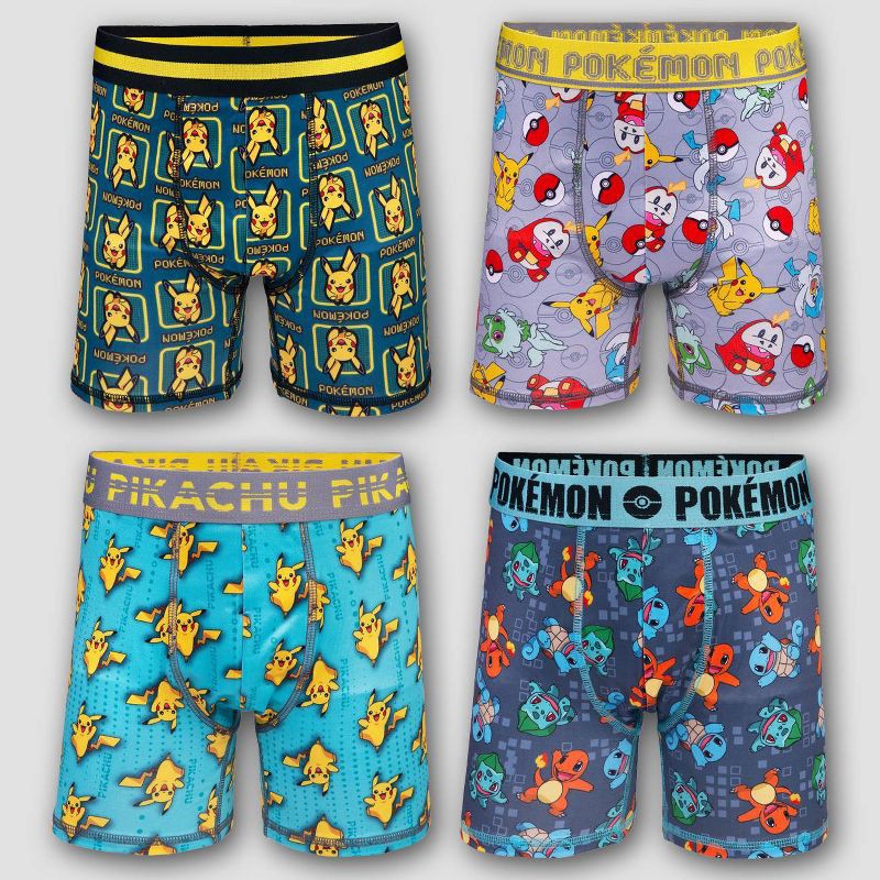 slide 1 of 4, Boys' Pokemon 4pk Athletic Boxer Briefs - 8, 4 ct