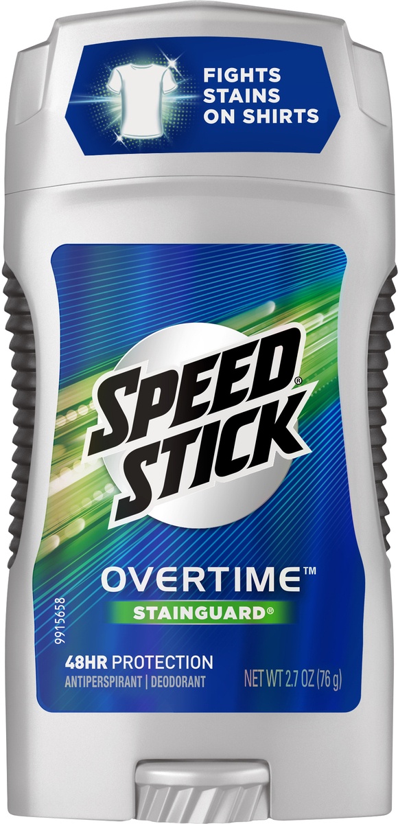 slide 3 of 5, Mens Speed Stick Overtime Stainguard Fresh Antiperspirant Deodorant, 2.7 oz