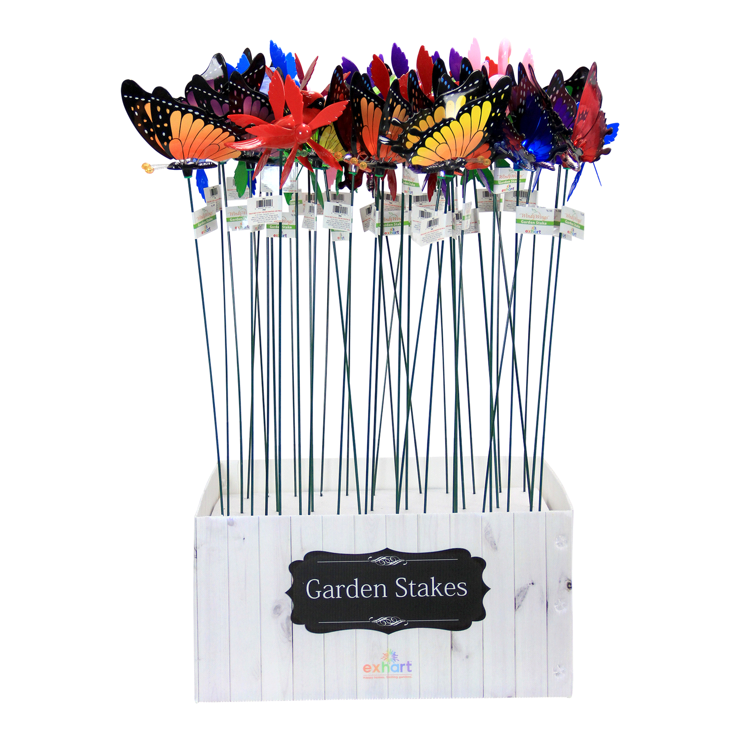 slide 2 of 2, 7" Windy Wings Garden Stake Mixed Assortment, 1 ct