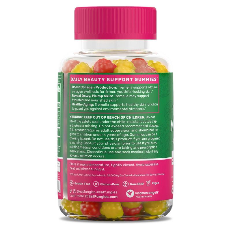 slide 3 of 8, Fungies Tremella Mushroom Beauty Vitamin Vegan Gummies - 60ct, 60 ct