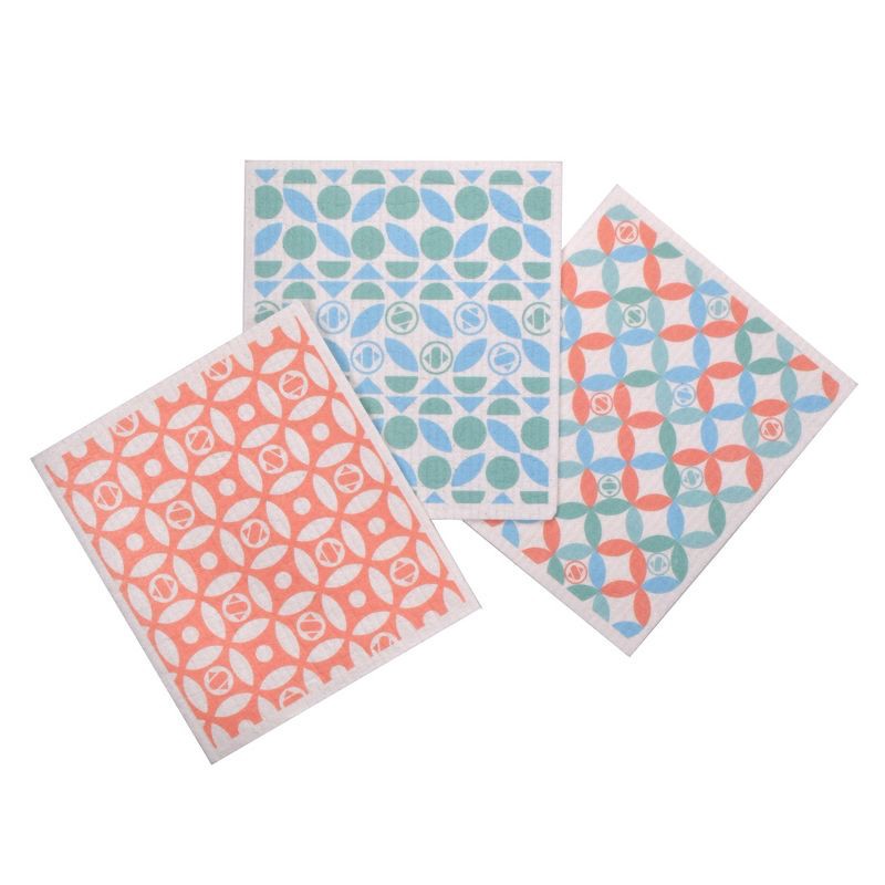 slide 3 of 4, Skura Style x Eva Mendes Swedish Dish Cloth - Pattern - 3pk, 3 ct
