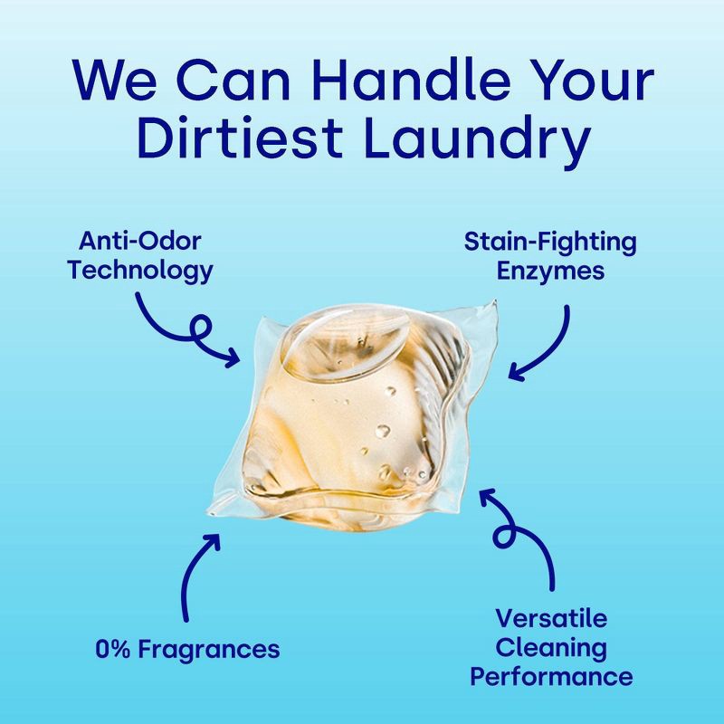 slide 3 of 10, Dropps Laundry Odor & Stain Biobased Detergent Pods Free + Clear - Unscented - 40ct, 40 ct