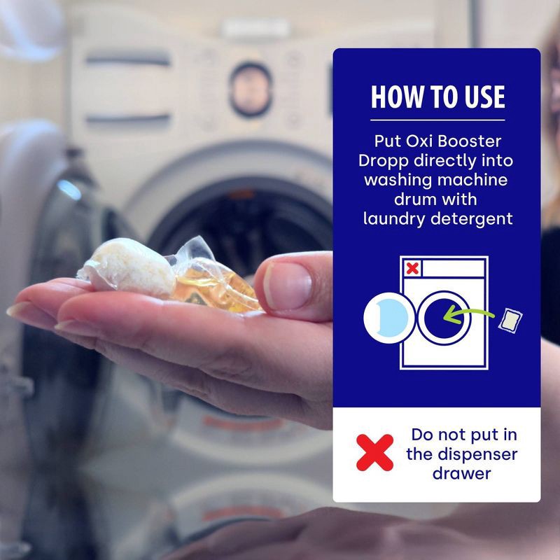 slide 8 of 10, Dropps Laundry Oxi Booster Whitener & Stain Remover Biobased Detergent Pods - Unscented - 25ct, 25 ct