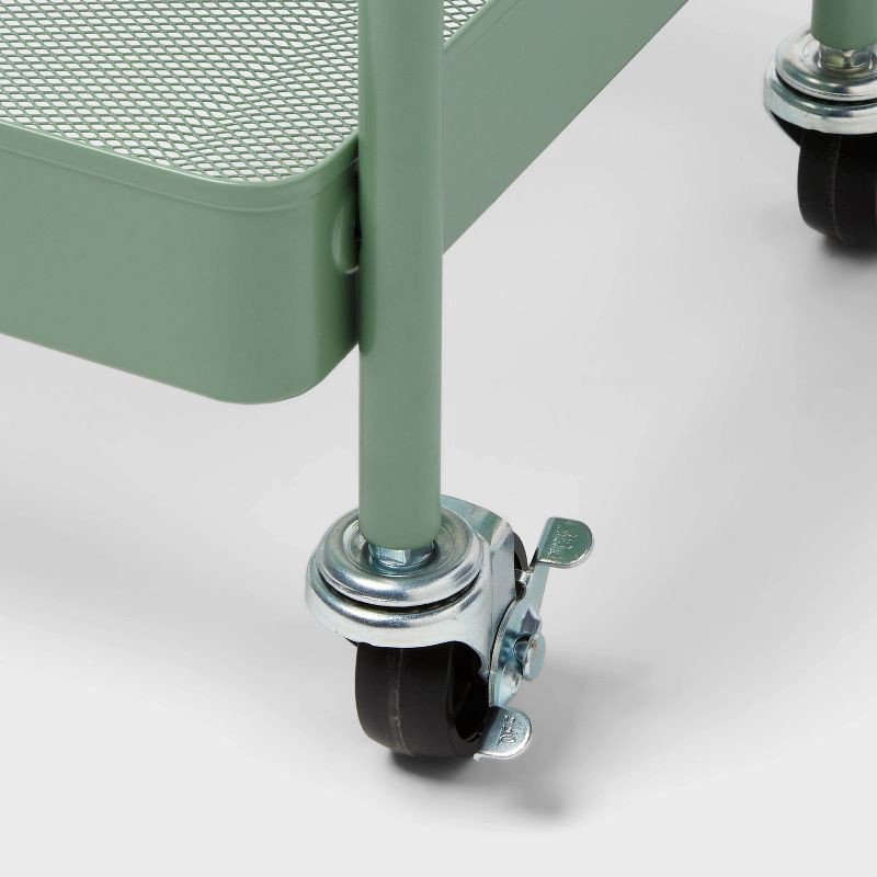 slide 3 of 3, 3 Tier Pegboard Cart Green - Brightroom™, 1 ct