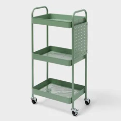 3 Tier Pegboard Cart Green - Brightroom™