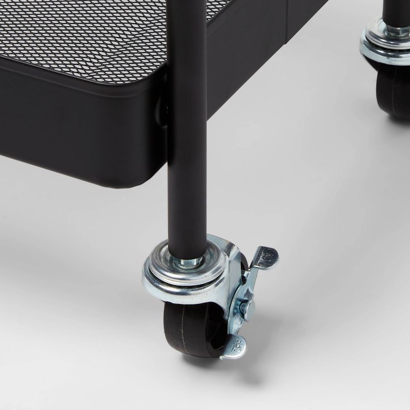 slide 3 of 3, 3 Tier Pegboard Cart Black - Brightroom™, 1 ct