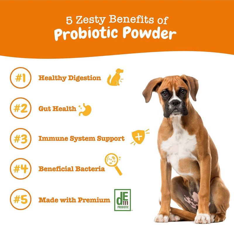 slide 5 of 6, Zesty Paws Probiotic Unflavored Vitamin and Supplements Powder - 150g, 150 gram