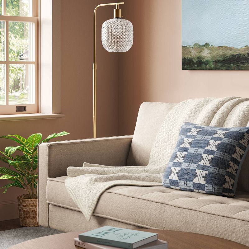 slide 2 of 5, Square Heritage Geometric Polyester Throw Pillow - Threshold™, 1 ct