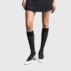 L'eggs Women's 360 Contour 2pk Knee High Tights - Black One Size Fits Most